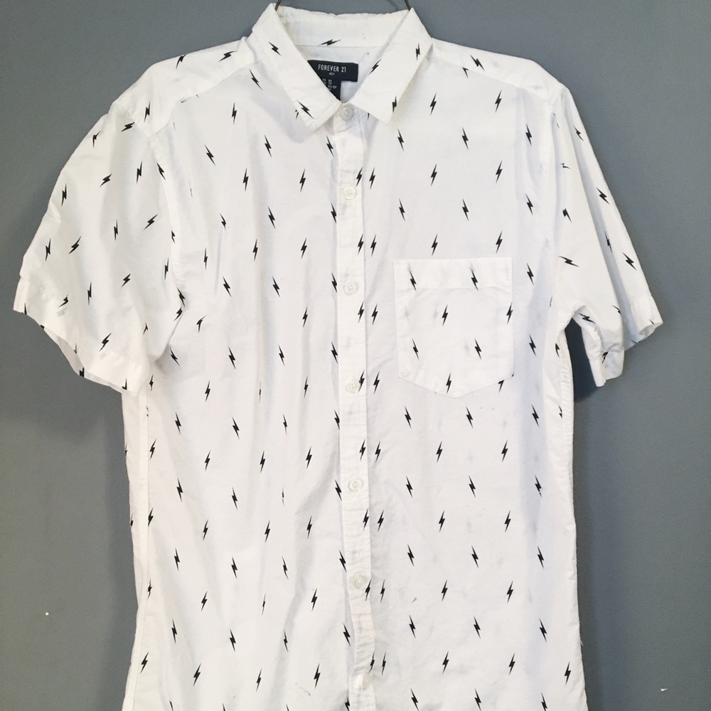 Men’s Forever 21 Lightning Bolt Button Up